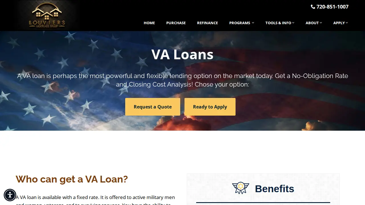 Louviers Mortgage Group page