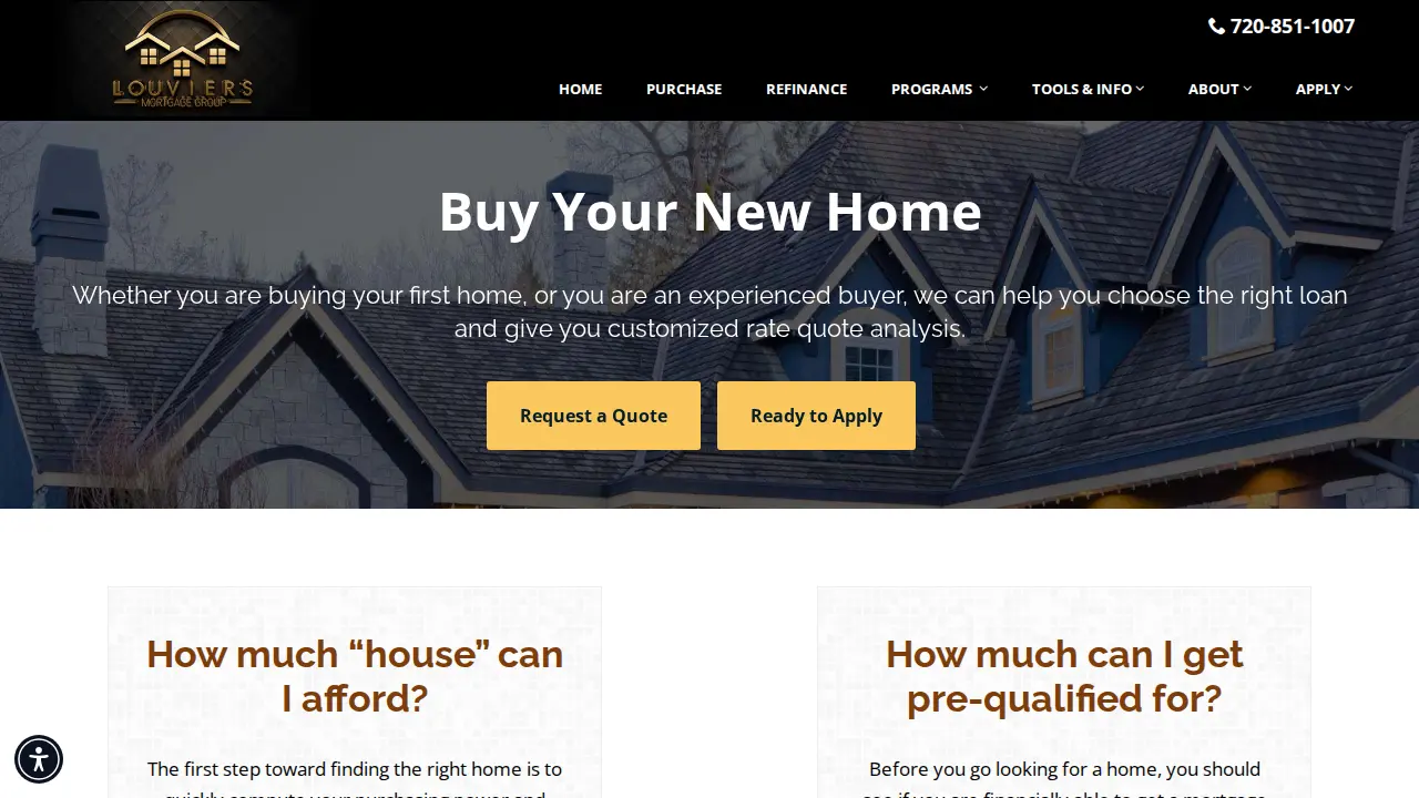 Louviers Mortgage Group page