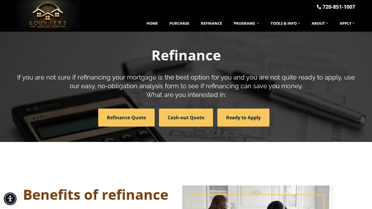 Louviers Mortgage Group page