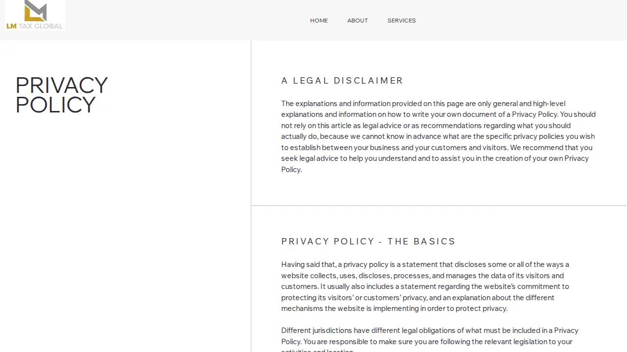 LM Taxglobal corp multiservices page