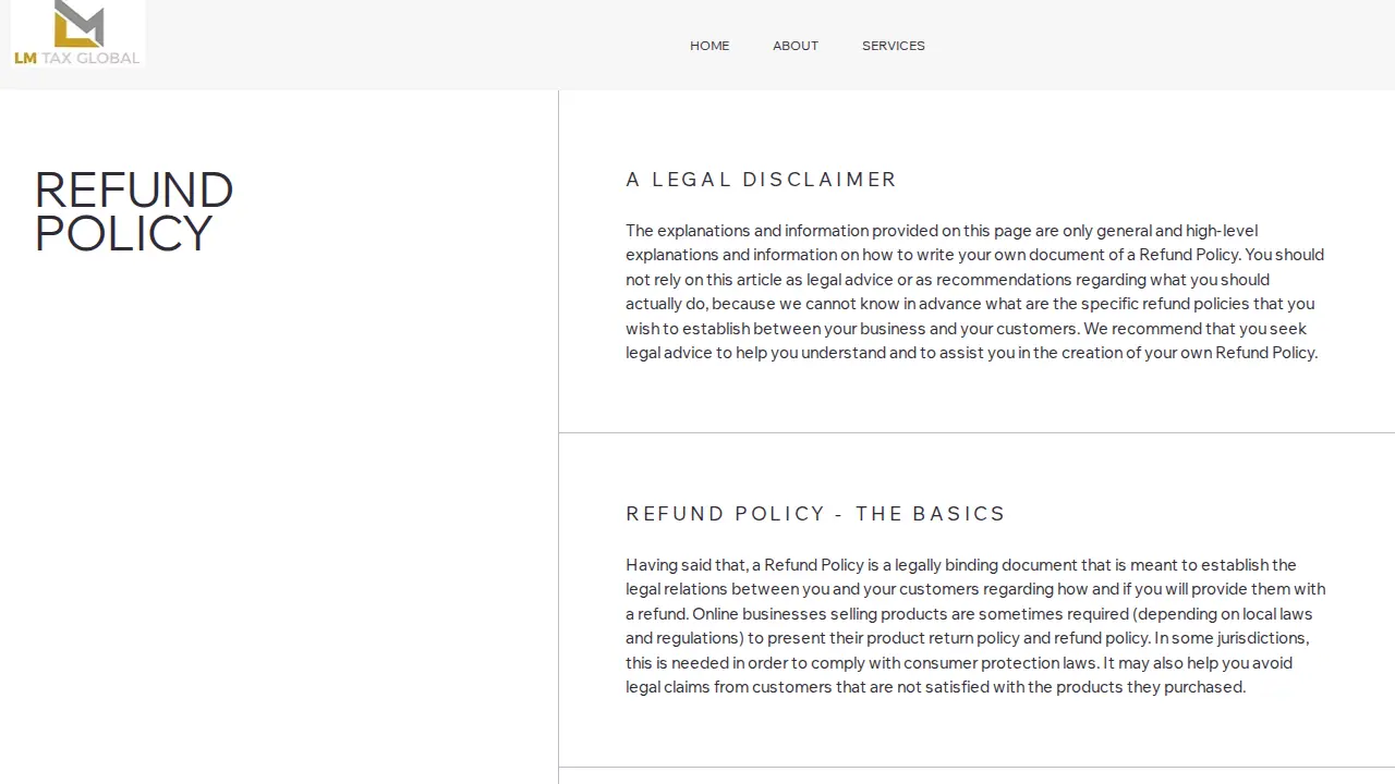 LM Taxglobal corp multiservices page