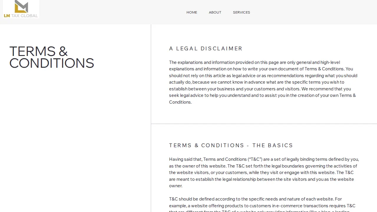 LM Taxglobal corp multiservices page