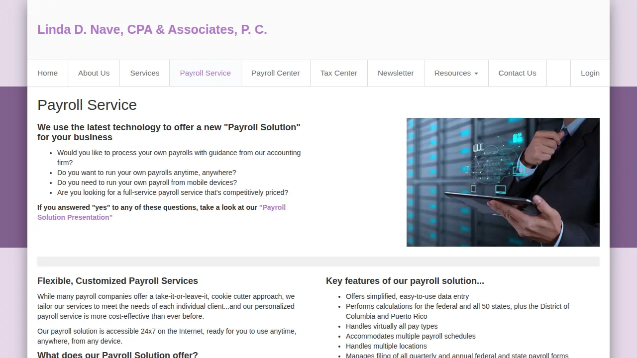 Linda D Nave CPA & Associates PC page