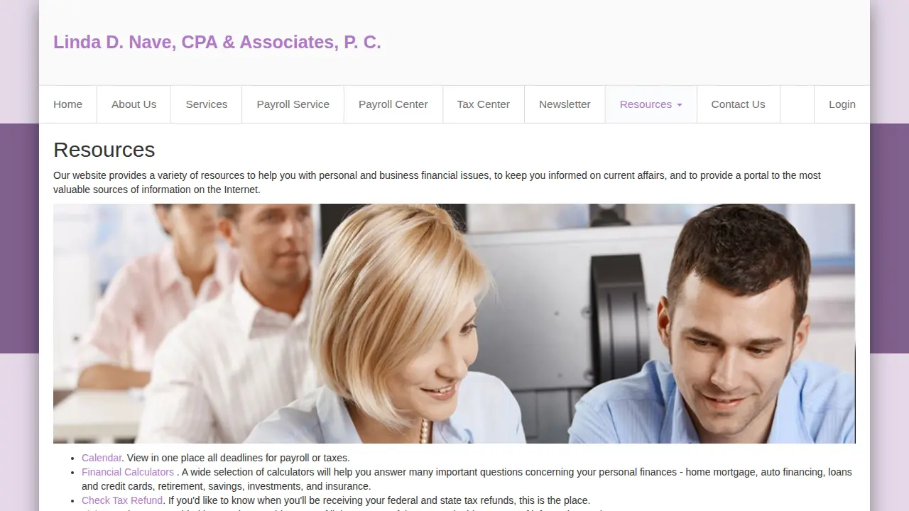 Linda D Nave CPA & Associates PC page