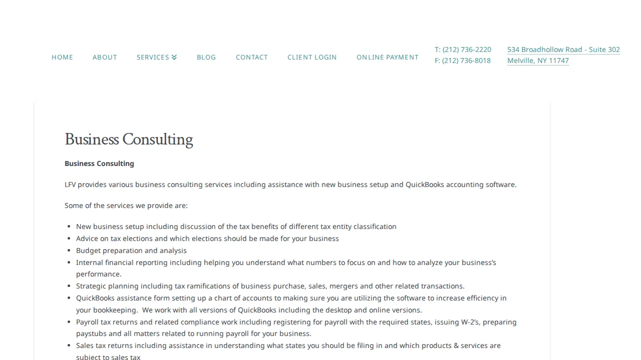 Lehman Flynn Vollaro CPA's PLLC page