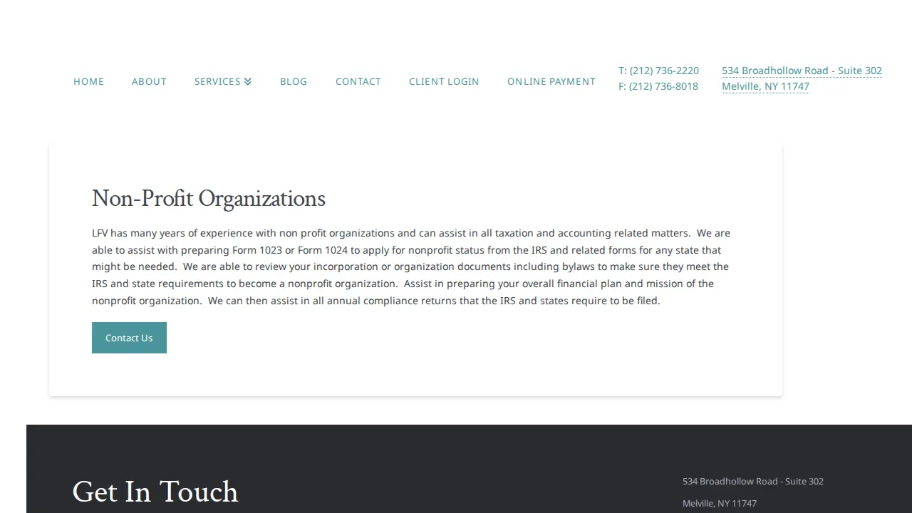 Lehman Flynn Vollaro CPA's PLLC page