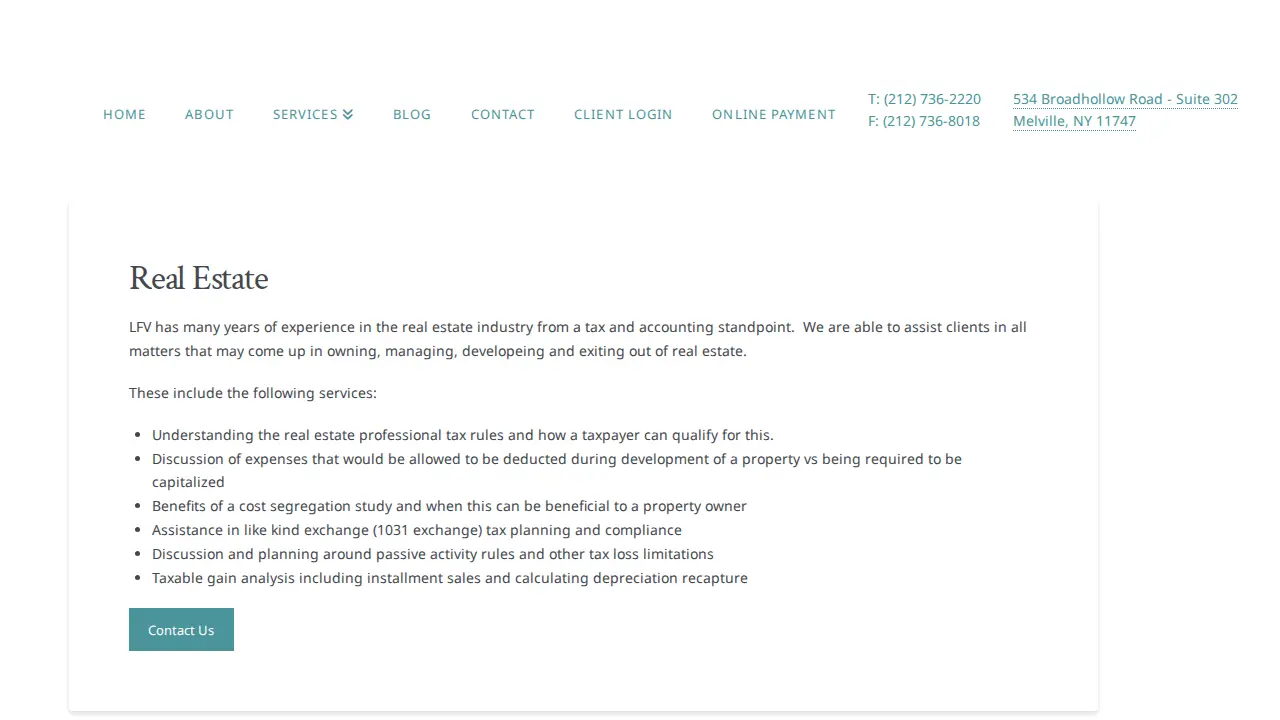 Lehman Flynn Vollaro CPA's PLLC page