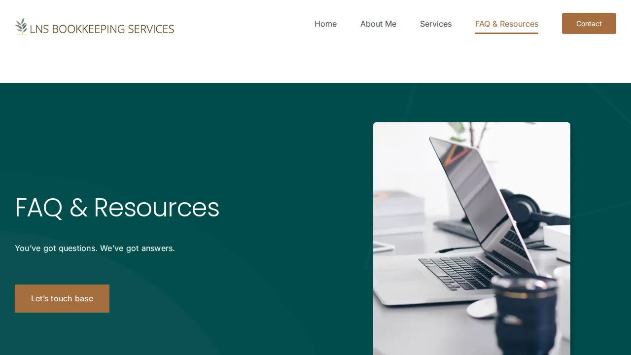 LNS Bookkeeping Services page