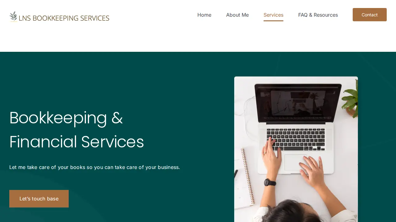 LNS Bookkeeping Services page