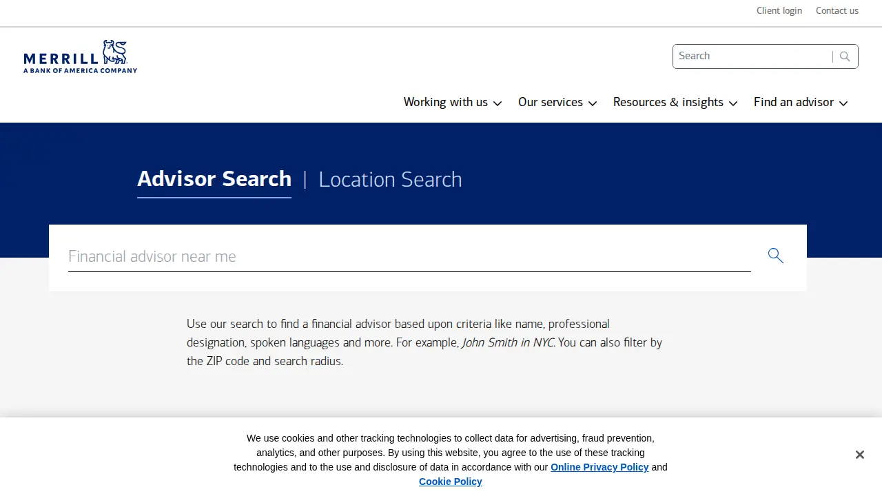 Merrill Lynch Wealth Management page