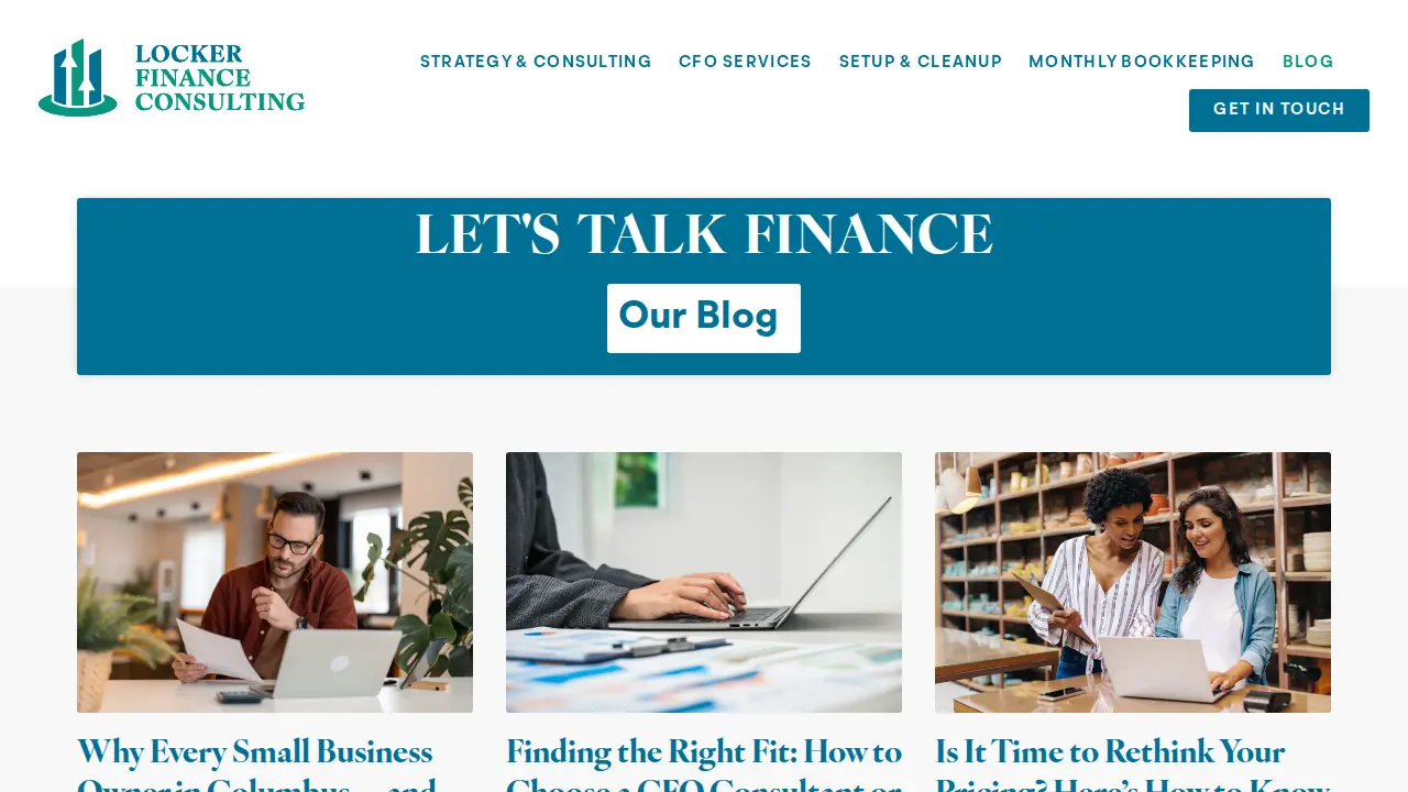Locker Finance Consulting page