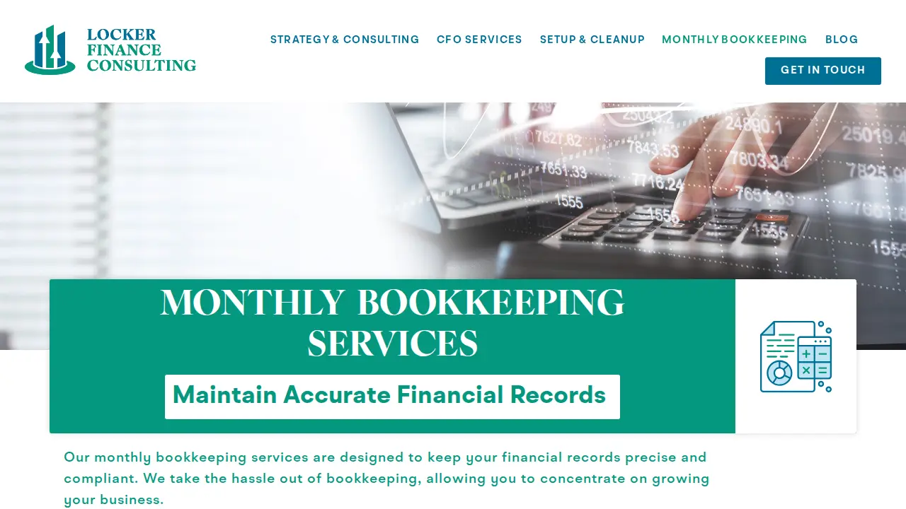 Locker Finance Consulting page