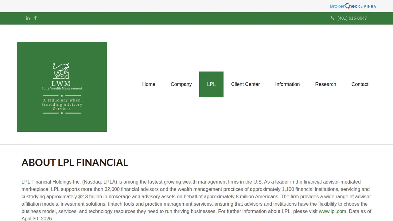 Long Wealth Management page