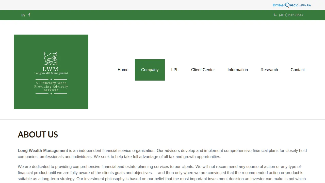 Long Wealth Management page