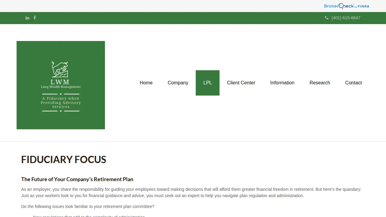 Long Wealth Management page