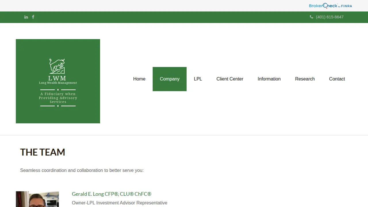 Long Wealth Management page