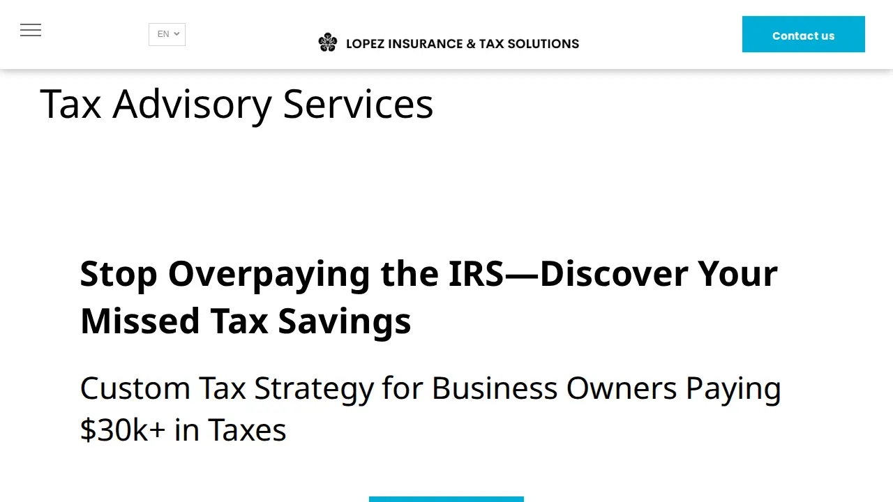 Lopez Insurance & Tax Solutions page