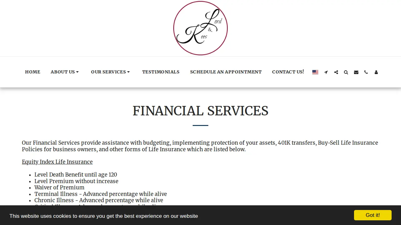 Lord and Kees Financial Systems Inc. page