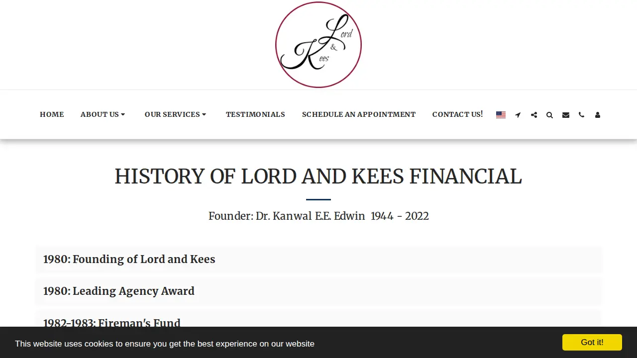 Lord and Kees Financial Systems Inc. page