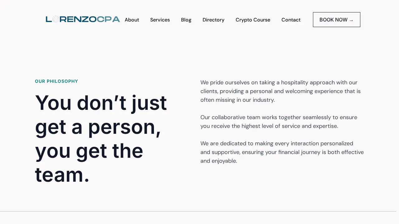 Lorenzo Tax CPA page