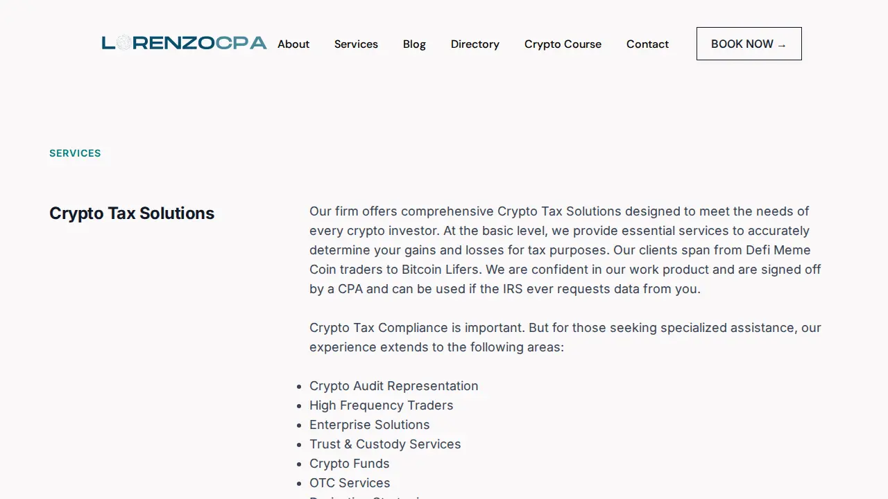 Lorenzo Tax CPA page