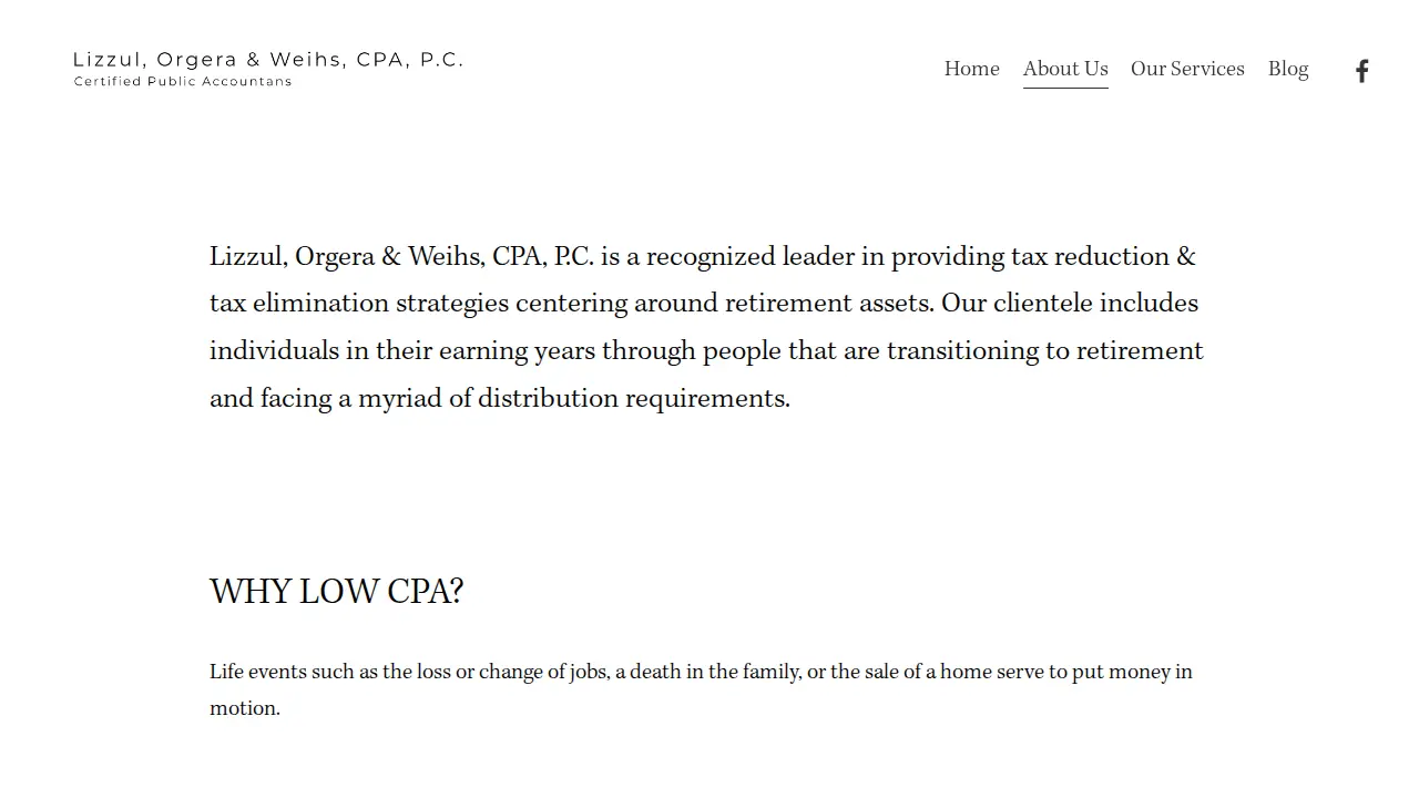 Lizzul, Orgera & Weihs, CPA, P.C. page