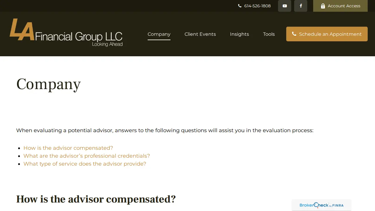 La Financial Group page