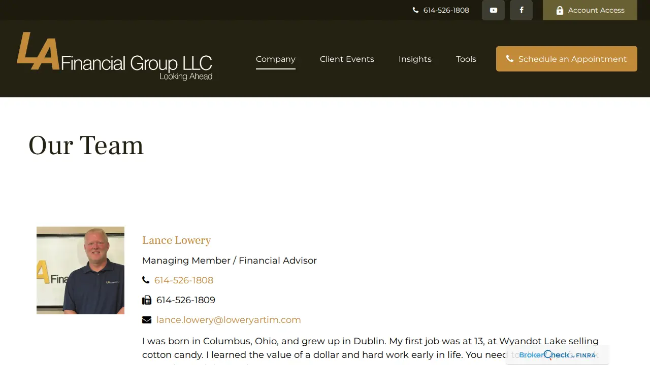 La Financial Group page