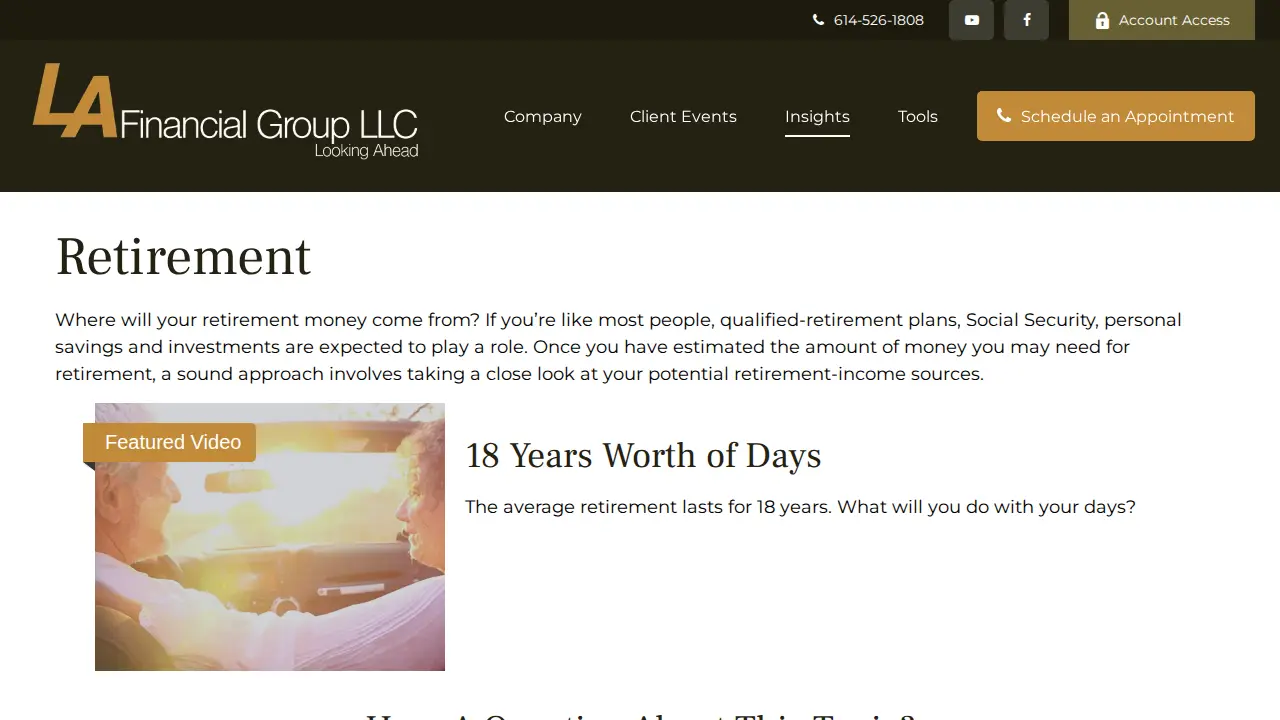 La Financial Group page