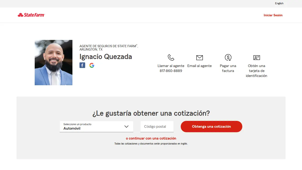 Ignacio Quezada - State Farm Insurance Agent page