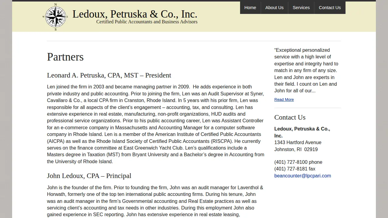 Ledoux, Petruska & Co., Inc. page