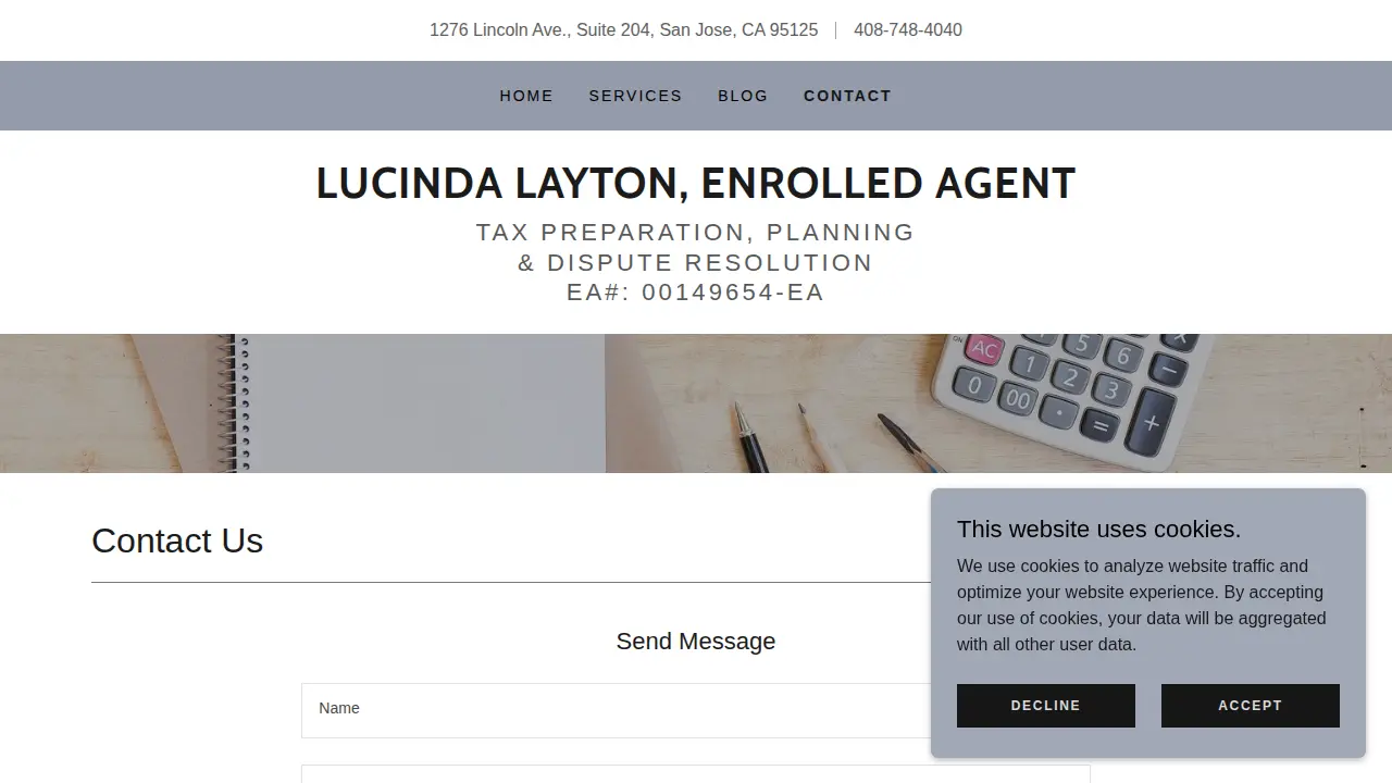 Lucinda Layton, IRS Enrolled Agent page