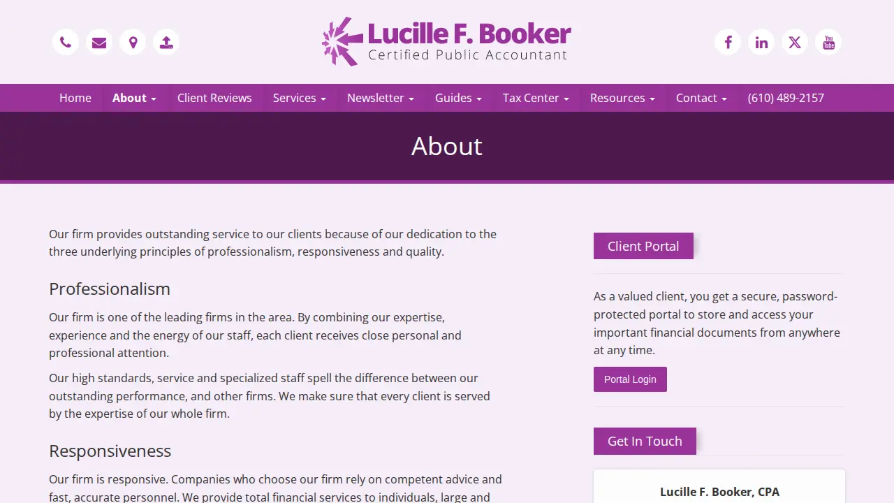 Lucille F. Booker, CPA page
