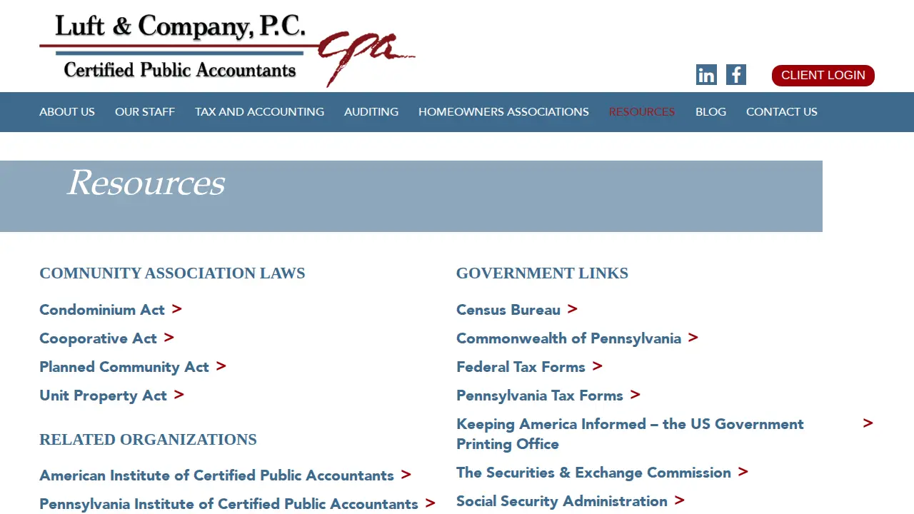 Luft & Company, P.C. page