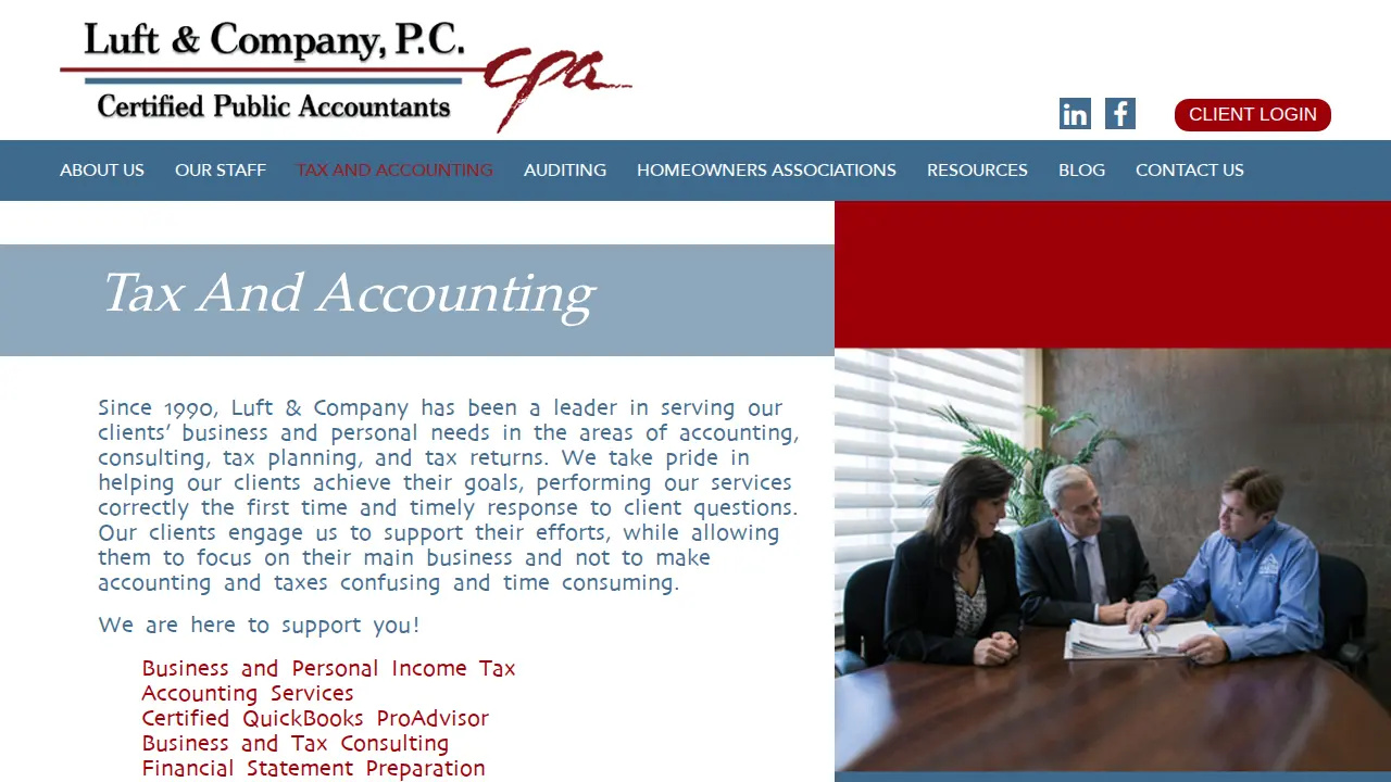 Luft & Company, P.C. page