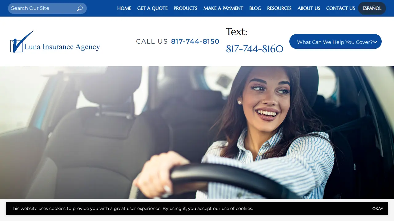 Luna Insurance Agency page