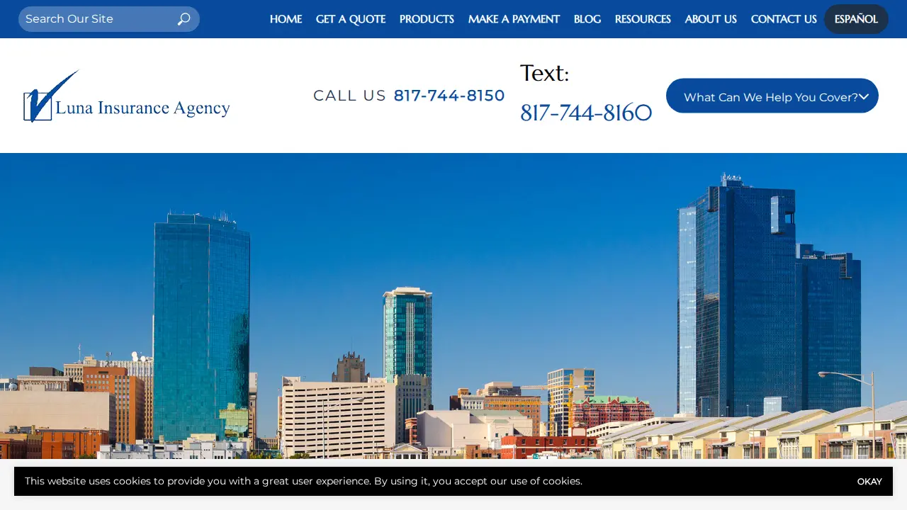 Luna Insurance Agency page