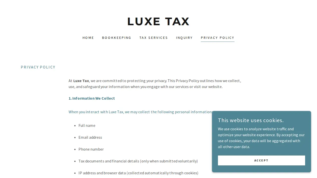 Luxe Tax LLC page