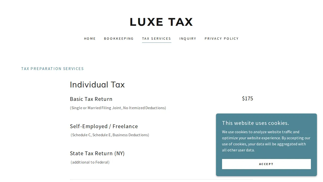 Luxe Tax LLC page