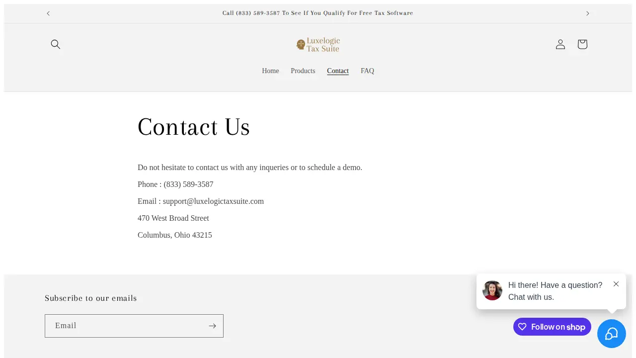 LuxeLogic Tax Suite page