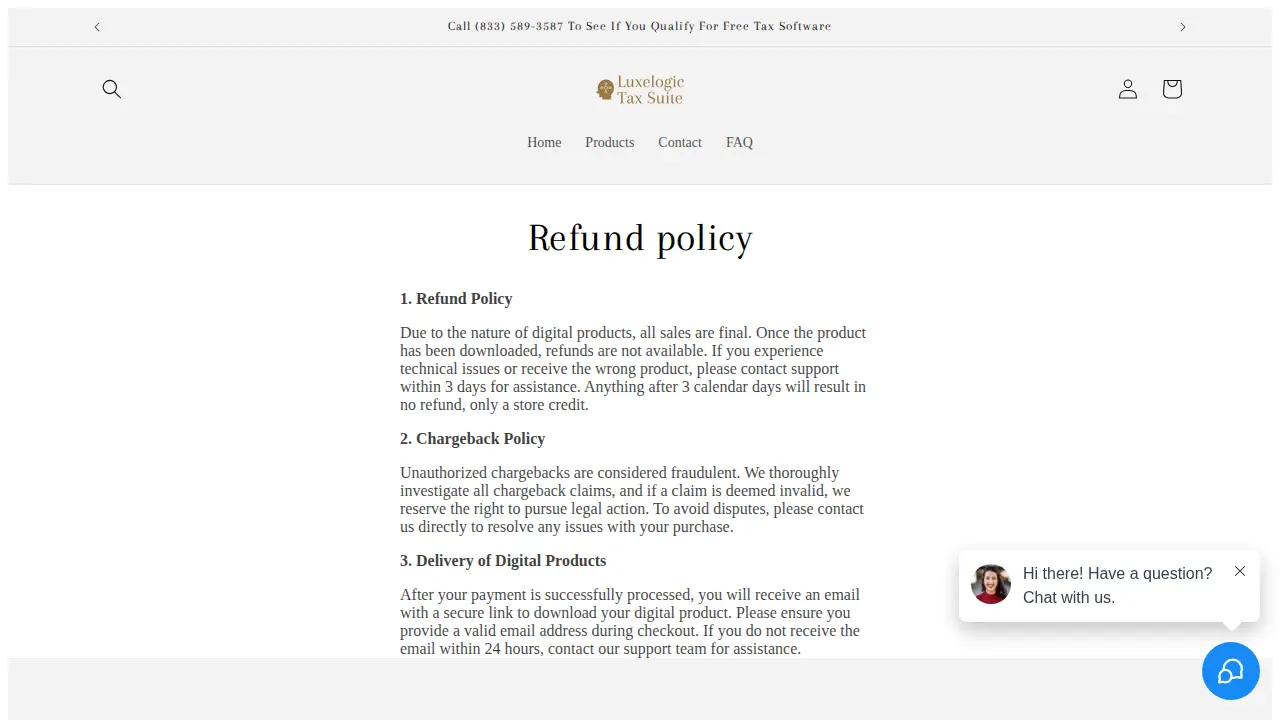 LuxeLogic Tax Suite page