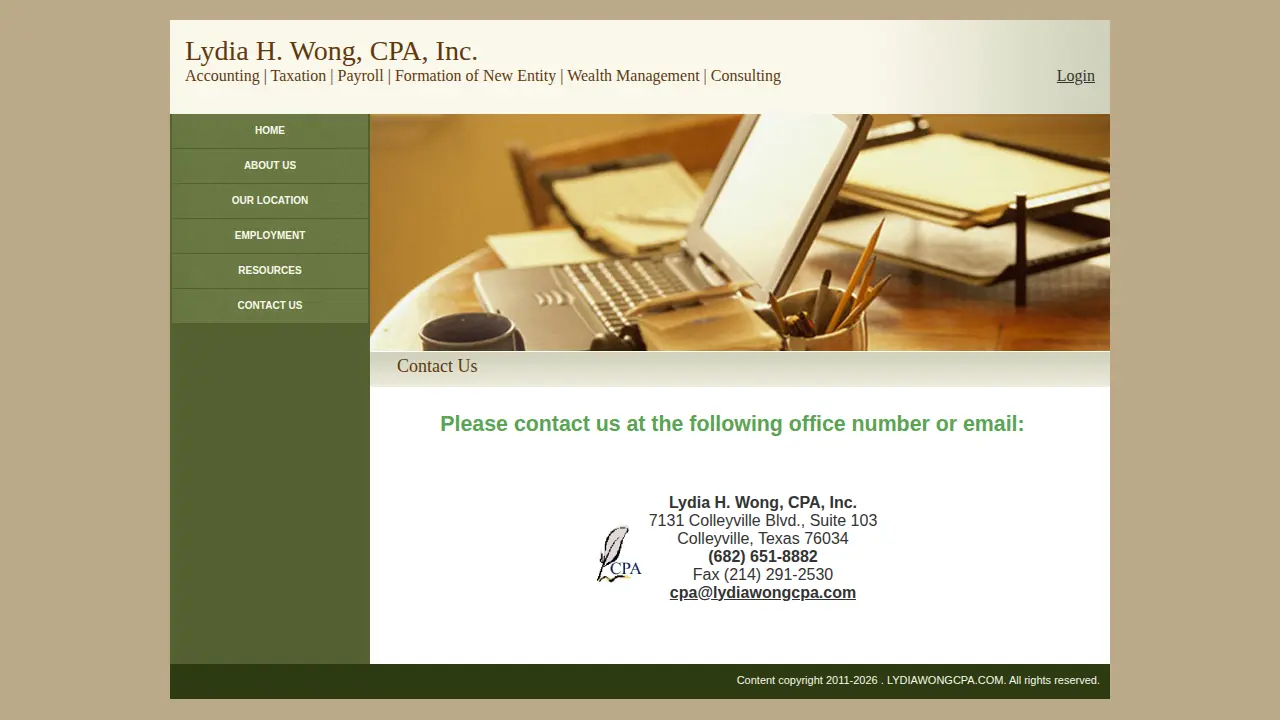 Lydia H. Wong, CPA, Inc. page