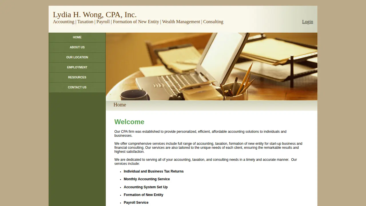 Lydia H. Wong, CPA, Inc. page