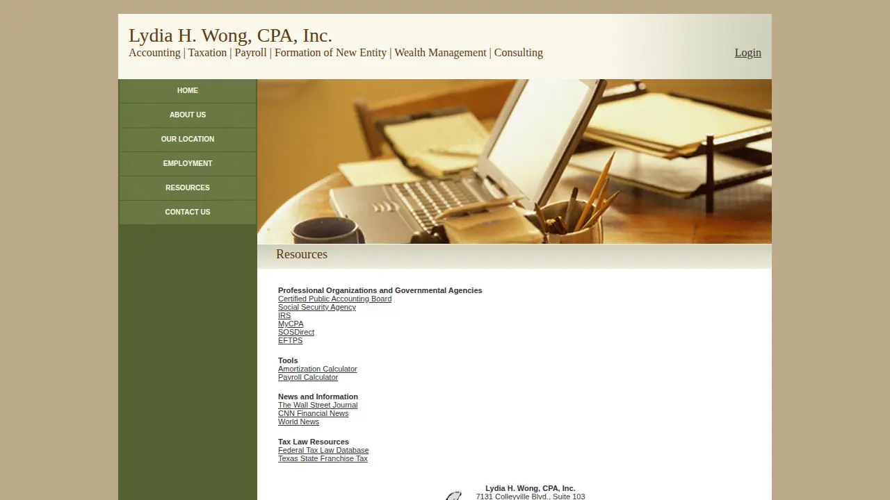 Lydia H. Wong, CPA, Inc. page