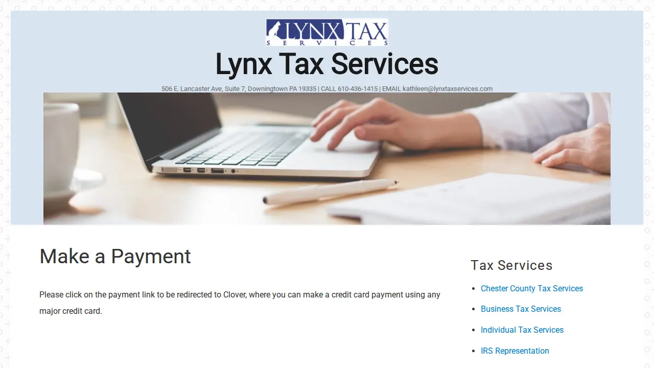 Lynx Tax Services page
