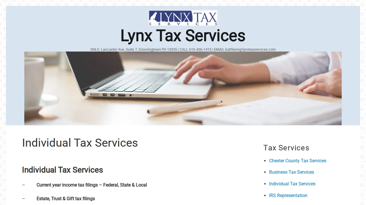 Lynx Tax Services page