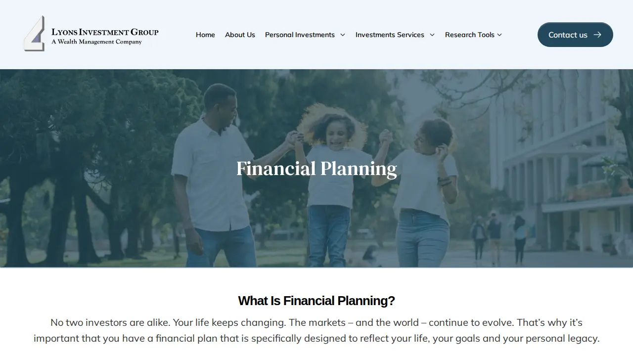 Lyons Investment Group page