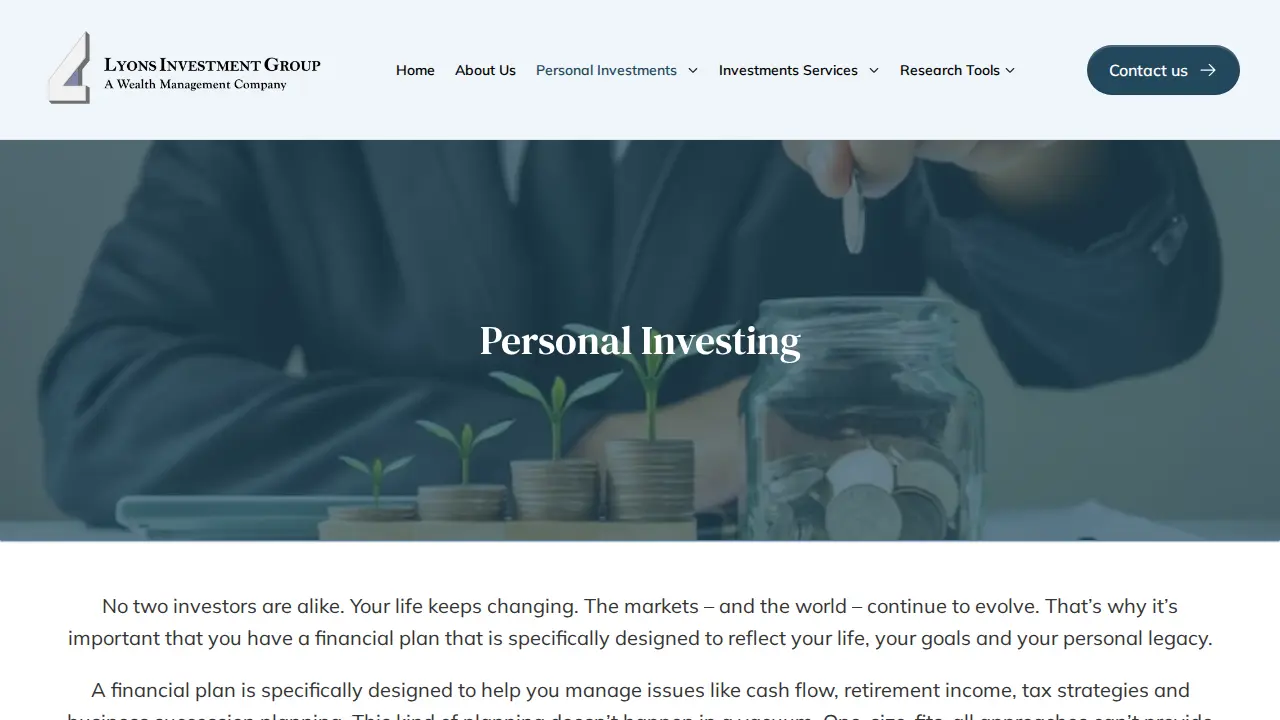Lyons Investment Group page