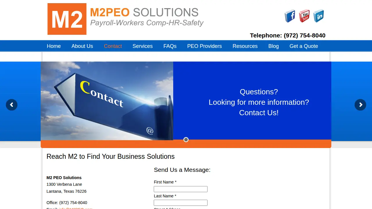 M2 PEO Solutions page