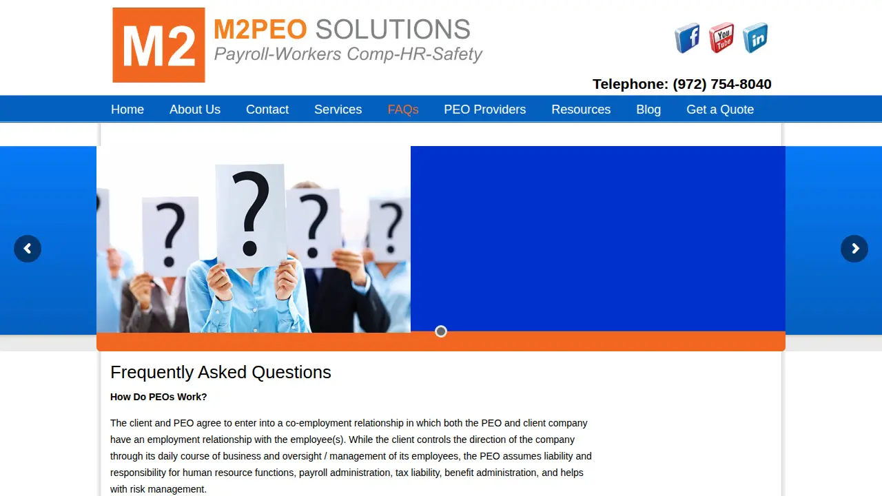 M2 PEO Solutions page